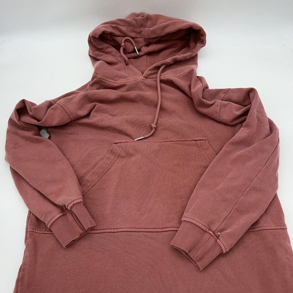 SEVEN FOR ALL MANKIND Hooded Sweatshirt Dress Sz Small Mini Pocket  Red